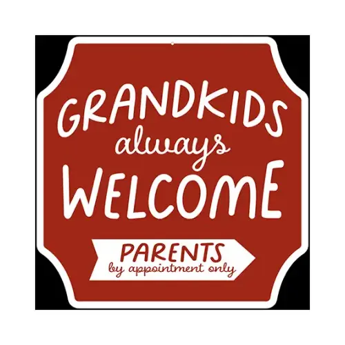 Metal Sign, "Grandkids Welcome", 12 x 12 In. Metal Sign, "Grandkids Welcome", 12 x 12 In.