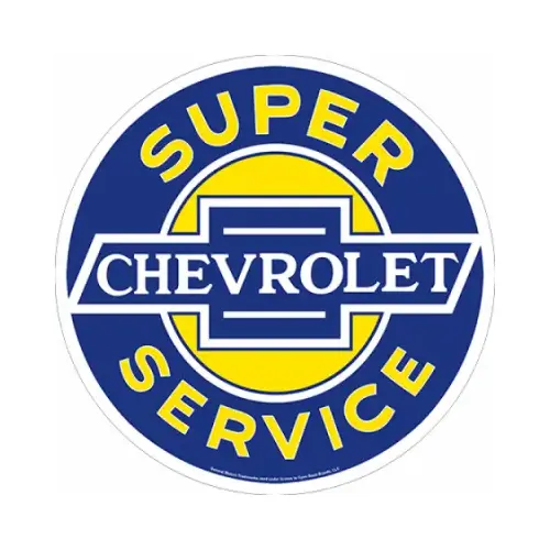 Metal Sign, "Chevrolet Super Service", 12 x 12 In. Metal Sign, "Chevrolet Super Service", 12 x 12 In.