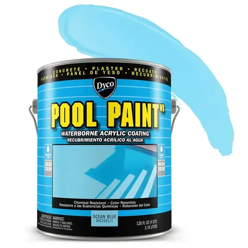Swimming Pool Paint, Acrylic, Ocean Blue, Gallon