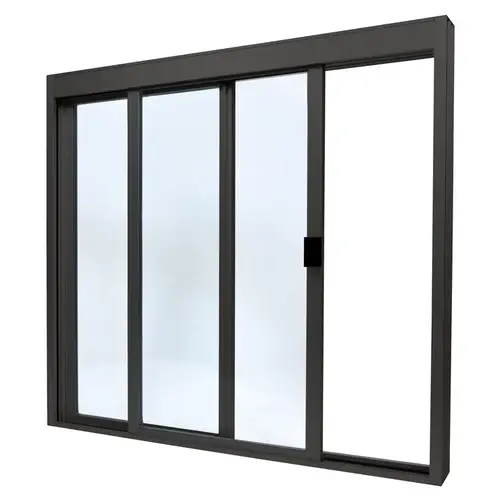 Black Bronze Anodized Standard Size Manual DW Deluxe Service Window Glazed with Half-Track