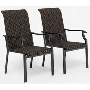 Phi Villa PV-001 Wicker Chairs - pair brown ratten