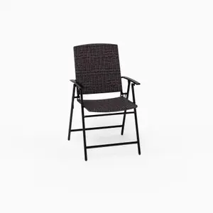 Phi Villa E02GF020102202 Folding Patio Dining Chairs, Wicker Back, Seat - pair
