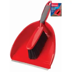O-CEDAR COMMERCIAL 148299 Broom with Dustpan 6" W Black/Red