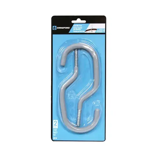 HOOK BIKE THRD STL GRY 1/4X6IN Pair Vinyl Coated HOOK BIKE THRD STL GRY 1/4X6IN Pair Vinyl Coated