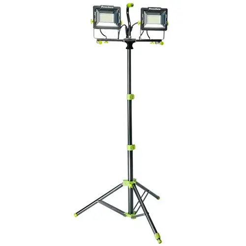 Dual-Head Work Light with Tripod, 120 V, 170 W, LED Lamp, 20,000 Lumens, 5000 K Color Temp