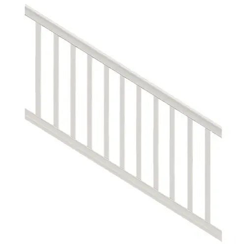 Premier 73012466 Stair Rail Kit with Baluster, 6 ft L Actual, Square Profile, Polymer, White