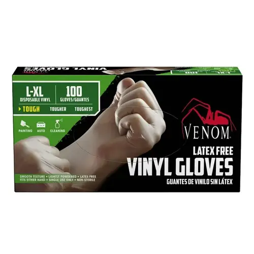 VEN4135 Non-Sterile Disposable Gloves, L/XL, Vinyl, Clear, 9 in L - pack of 1000 VEN4135 Non-Sterile Disposable Gloves, L/XL, Vinyl, Clear, 9 in L - pack of 1000