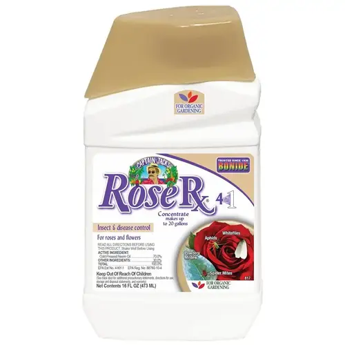 Captain Jack's Rose Rx -P Fungicide/Miticide/Insecticide, Liquid, Spray Application, 1 pt Light Golden Brown
