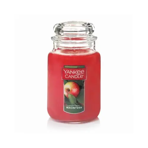 Glass Candle Jar, Single Wick, Apple Red, 22 oz.