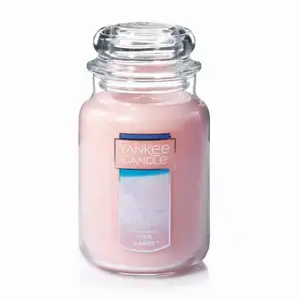 ENESCO DIVISIONS 1205337 Glass Candle Jar, Single Wick, Pink, 22 oz.