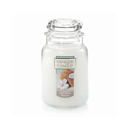 Glass Candle Jar, Single Wick, Coconut, 22 oz.