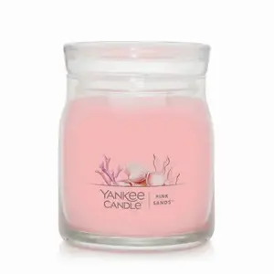 ENESCO DIVISIONS 1629996 Glass Candle Jar, Single Wick, Pink, 13 oz.