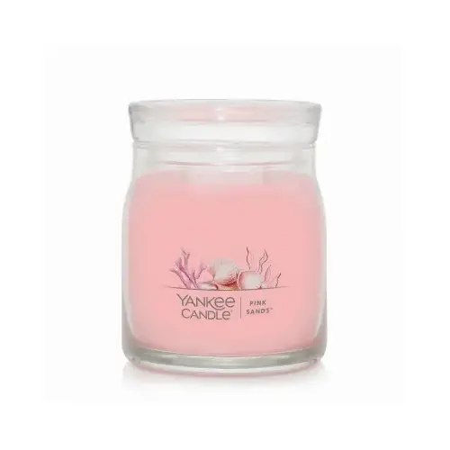 Glass Candle Jar, Single Wick, Pink, 13 oz.