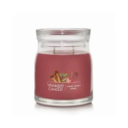 Glass Candle Jar, Single Wick, Cinnamon Red, 13 oz.