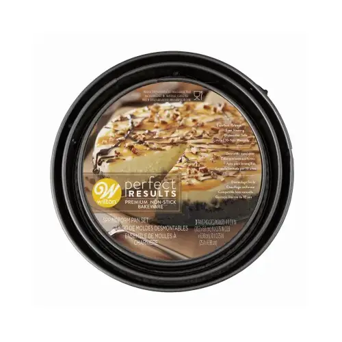 3-Pc. Perfect Results Premium Nonstick Springform Pan Set, 8, 9 & 10 In. Gray 3-Pc. Perfect Results Premium Nonstick Springform Pan Set, 8, 9 & 10 In. Gray