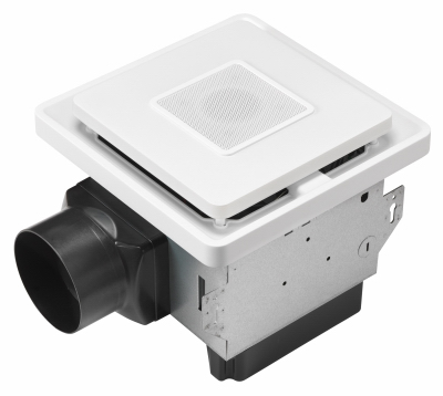 Home Netwerks 7130-33-BT Bathroom Exhaust Fan Grille with Bluetooth Speaker and Light 80 CFM 1.5 Sones White
