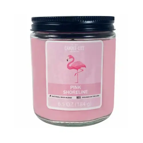 Jar Candle, 6.5 oz Candle, Pink Shoreline Fragrance Jar Candle, 6.5 oz Candle, Pink Shoreline Fragrance