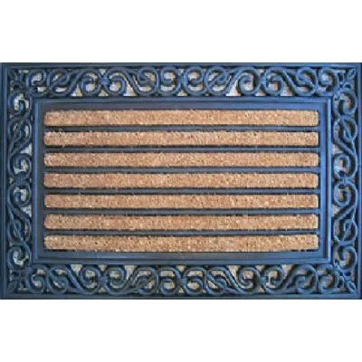 Sports Licensing Solutions 41906 Coir & Rubber Door Mat, Scrolled Edge, 18 x 30 In.