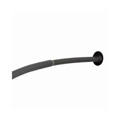 Curved Shower Curtain Tension Rod, Matte Black, 42 to 72 In.