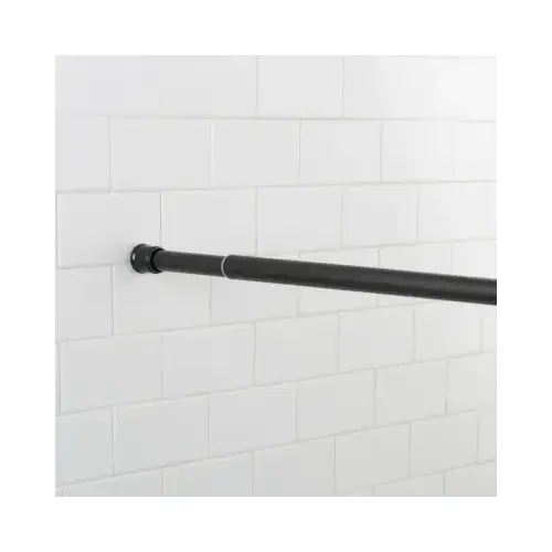 Shower Curtain Tension Rod, Matte Black, 41 to 73 In.