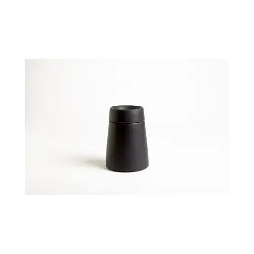 Crater Cotton Jar, Matte Black Ceramic