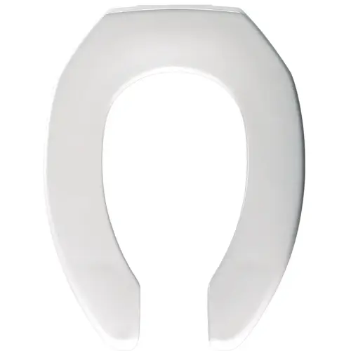 7MM1955C 000 Toilet Seat, Elongated, Plastic, White, Sta-Tite Hinge