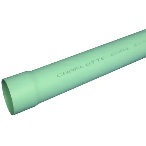 Sewer Pipe SDR35 PVC 4" D X 10 ft. L Bell 0 psi Light Green Sewer Pipe SDR35 PVC 4" D X 10 ft. L Bell 0 psi Light Green