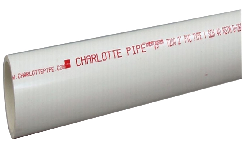 Charlotte Pipe PVC074000600RS 531103 Pipe, 4 in, 10 ft L, Solvent Weld, SCH 40 Schedule, PVC, White