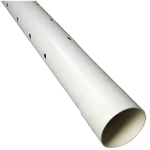 Perforated Sewer and Drain Pipe PVC 4" D X 10 ft. L Bell 0 psi White
