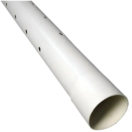 Perforated Sewer and Drain Pipe PVC 4" D X 10 ft. L Bell 0 psi White
