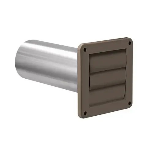 Dryer Vent With Tail Piece & Sleeve, Louver, Brown Plastic, 4-In. Dryer Vent With Tail Piece & Sleeve, Louver, Brown Plastic, 4-In.