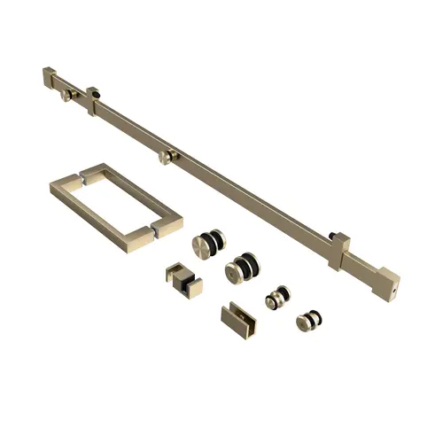 Astro 72" Stainless Steel Square Sliding Shower Door System Glass Not Included Brushed Bronze Astro 72" Stainless Steel Square Sliding Shower Door System Glass Not Included Brushed Bronze