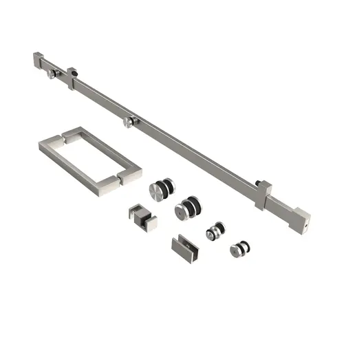 Astro 60" Stainless Steel Square Sliding Shower Door System Glass Not Included Brushed Nickel Astro 60" Stainless Steel Square Sliding Shower Door System Glass Not Included Brushed Nickel