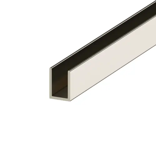 Cetus 3/4" Deep U Channel for 3/8" Fixed Glass Shower Panel 95" Length Polished Nickel Cetus 3/4" Deep U Channel for 3/8" Fixed Glass Shower Panel 95" Length Polished Nickel