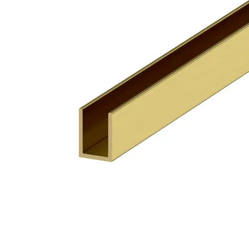 Cetus 3/4" Deep U Channel for 3/8" Fixed Glass Shower Panel 95" Length Satin Brass