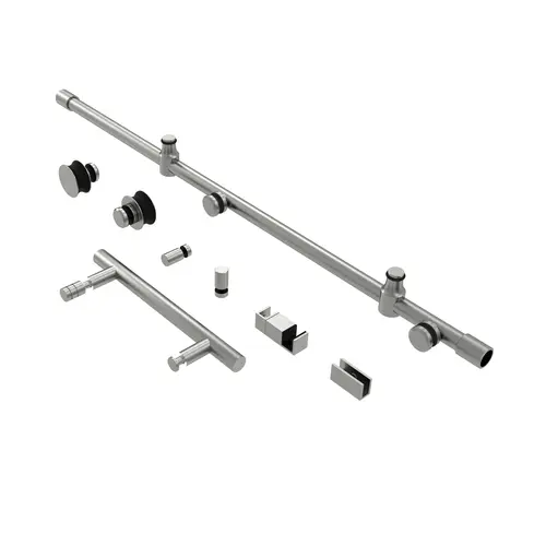 Eclipse 60" Stainless Steel Round Sliding Shower Door System Glass Not Included Brushed Nickel