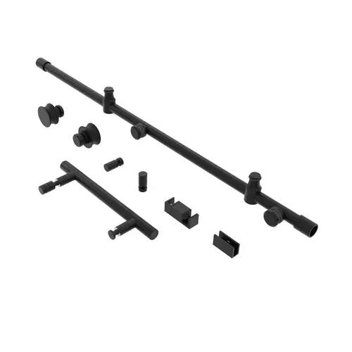 Eclipse 60" Stainless Steel Round Sliding Shower Door System Glass Not Included Matte Black