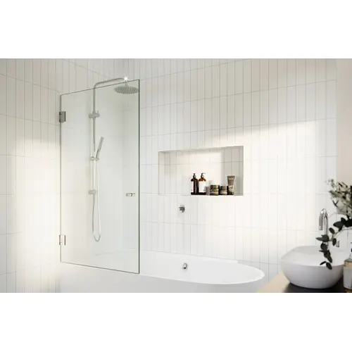 Albedo 34" x 58" Fully Frameless Glass Bathtub Shower Door Chrome Albedo 34" x 58" Fully Frameless Glass Bathtub Shower Door Chrome