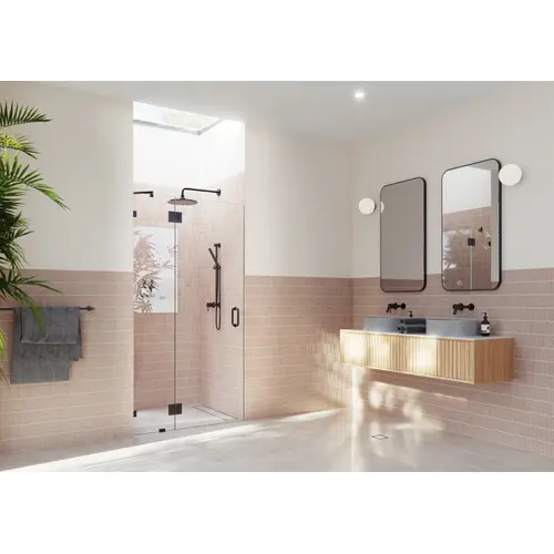 Halo 37.5" x 78" Glass Hinged Fully Frameless Glass Shower Enclosure Oil Rubbed Bronze