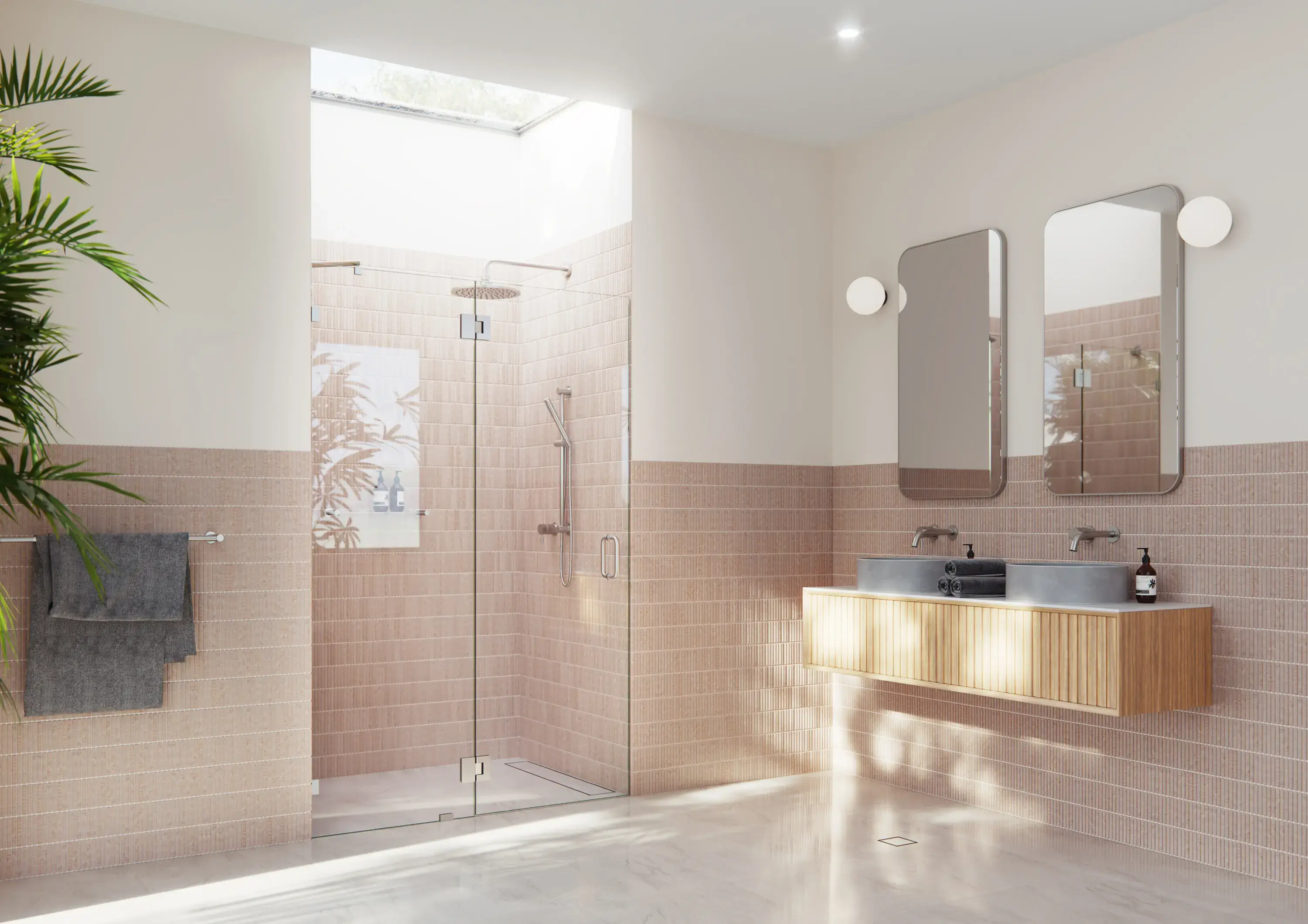 Glass Warehouse Halo 54.5 x 78 Glass Hinged Fully Frameless Glass Shower Enclosure Brushed Nickel GW-GH-54-5-BN Glass Warehouse Halo 54.5 x 78 Glass Hinged Fully Frameless Glass Shower Enclosure Brushed Nickel GW-GH-54-5-BN