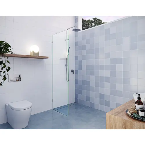 Vela 24" x 78" Fully Frameless Glass Shower Panel Single Fixed Panel Chrome Vela 24" x 78" Fully Frameless Glass Shower Panel Single Fixed Panel Chrome
