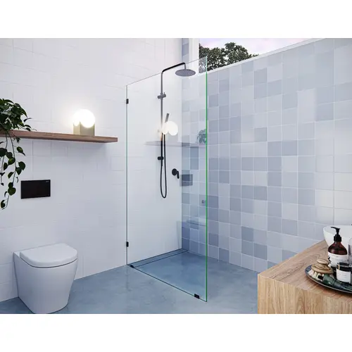 Vela 42" x 78" Fully Frameless Glass Shower Panel Single Fixed Panel Oil Rubbed Bronze Vela 42" x 78" Fully Frameless Glass Shower Panel Single Fixed Panel Oil Rubbed Bronze