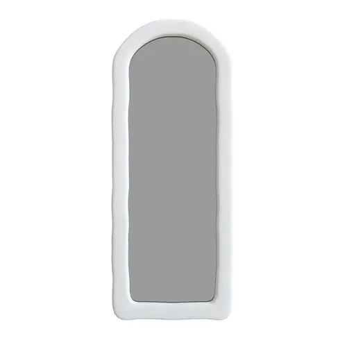 Thea 30" W x 71" H Mediterranean Arched Mirror White Thea 30" W x 71" H Mediterranean Arched Mirror White