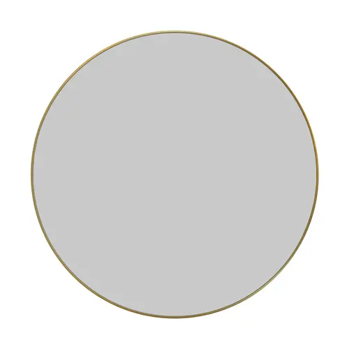 Leia 36" Round Mirror Satin Brass Finish Leia 36" Round Mirror Satin Brass Finish