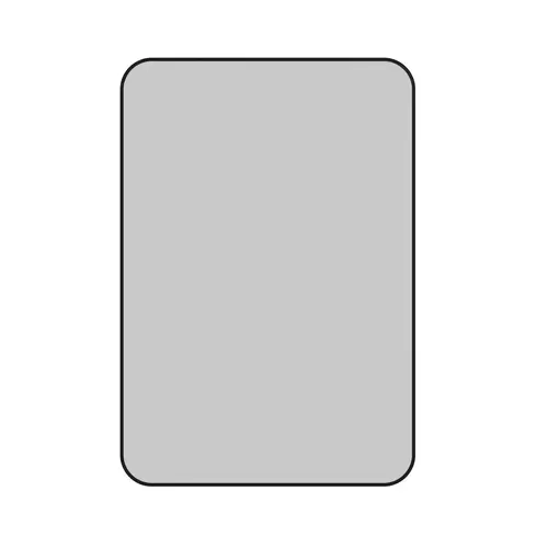 Trinity 22" x 32" Square Radius Mirror Black