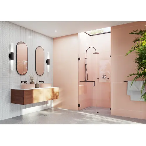 Umbra 42.5" x 78" Fully Frameless Wall Hinged Glass Shower Door with Towel Bar and Single Stationary Panel Oil Rubbed Bronze Umbra 42.5" x 78" Fully Frameless Wall Hinged Glass Shower Door with Towel Bar and Single Stationary Panel Oil Rubbed Bronze