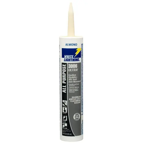 Almond All Purpose Elastomeric Sealant, 10 fl-oz Cartridge - pack of 12