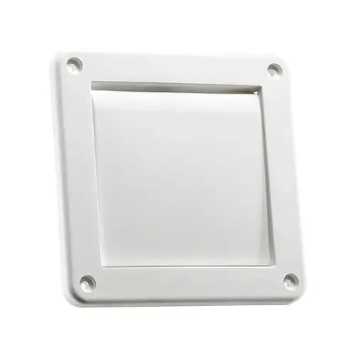 Single Flap Louver Vent, White Plastic, 4 In. Single Flap Louver Vent, White Plastic, 4 In.