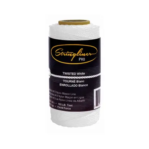 Pro Series Construction Line, #18 Dia, 270 ft L, 165 lb Working Load, Nylon, White Pro Series Construction Line, #18 Dia, 270 ft L, 165 lb Working Load, Nylon, White