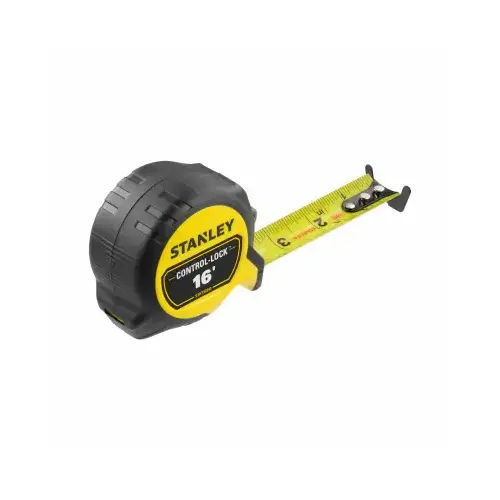 CONTROL-LOCK Series Tape Measure, 16 ft L Blade, Black/Yellow Case CONTROL-LOCK Series Tape Measure, 16 ft L Blade, Black/Yellow Case